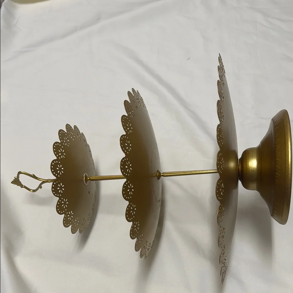 Gold Three-Tiered Serving Tray size length 19 inches #699
